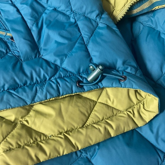 Coldwater Creek Goose Down Blue Green Reversible Puffer Vest Size 1X Fall Light - Picture 7 of 8